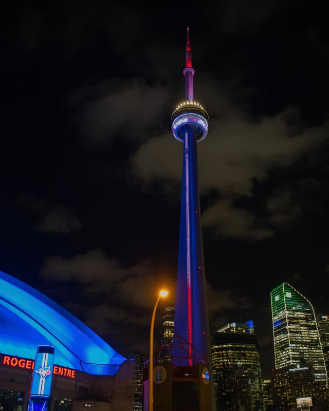 CN Tower & Rogers Centre at Night