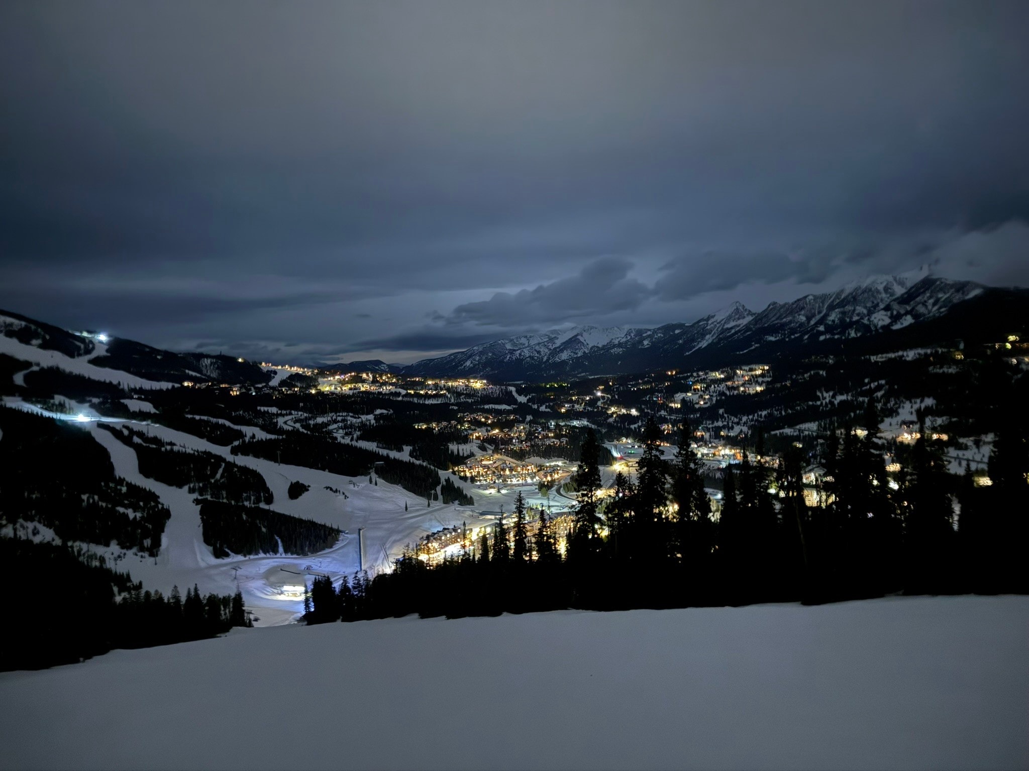 Night Skiing Above Big Sky, Montana