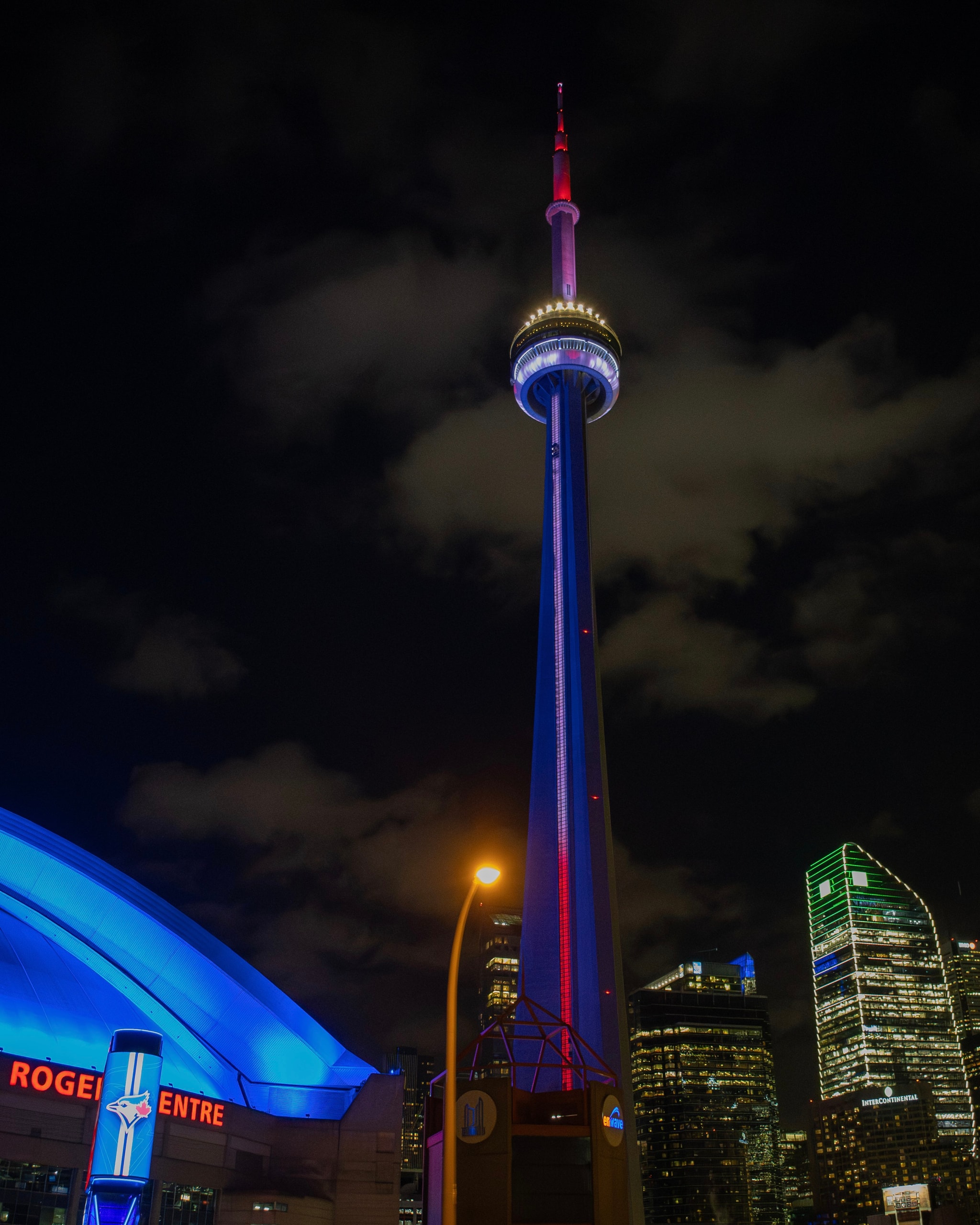 CN Tower & Rogers Centre at Night
